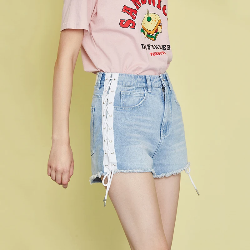 Toyouth Women Shorts Vintage Summer Denim Hole Slim Ripped Jeans Short Pants | Женская одежда