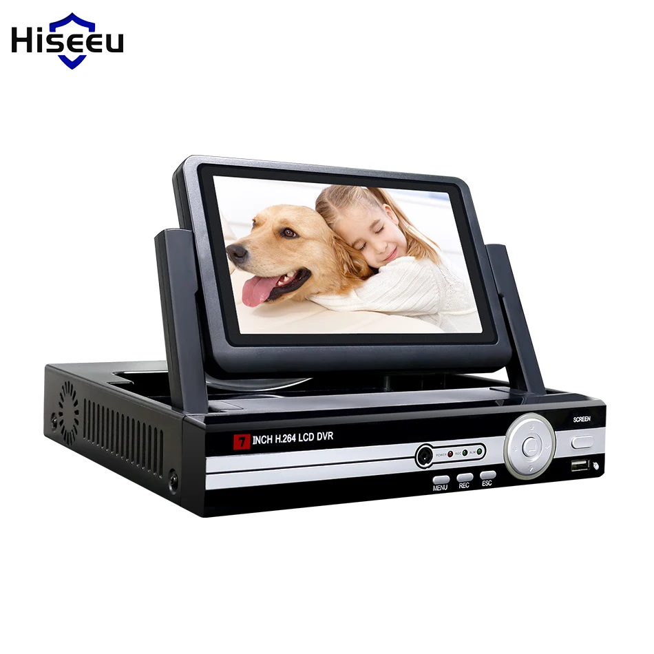 Hiseeu CCTV 4/8 канала 1080N цифрового видео Регистраторы 5IN1 с 7 &quotЖК-дисплей Экран Hybrid DVR