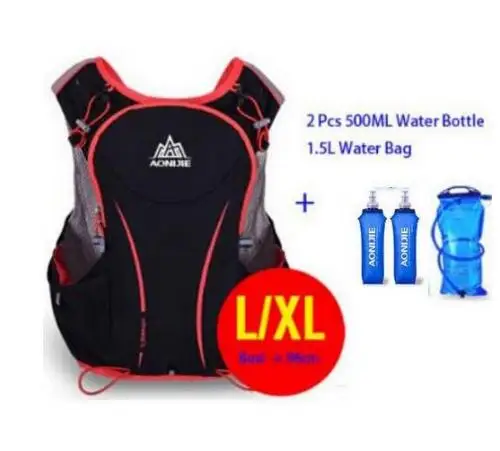 L XL 5 AONIJIE Для мужчин Для женщин 5L легкие кроссовки для бега, рюкзак для спорта на открытом воздухе Пеший Туризм Гонки сумка с 1.5L мешок для воды - Цвет: L XL 5