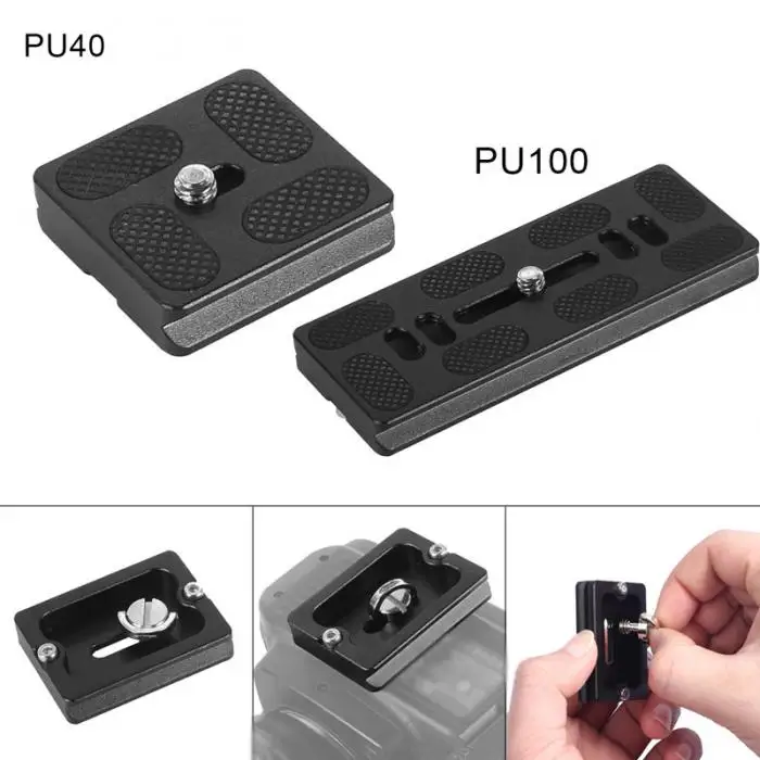 Высокое качество PU40 PU50 PU60 PU70 PU100 пластина быстрого крепления с 1/4 дюймовое винтовое крепление для шариковая головка для трипода монопода