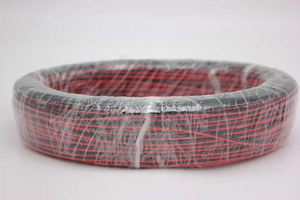 50 м/лот 2-контактный красный черный кабель луженая медь 22AWG ПВХ изолированный