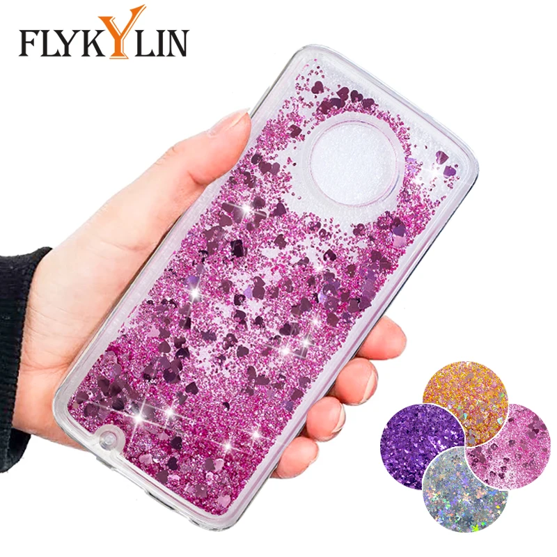 FLYKYLIN Glitter Liquid Case For Moto G6 G7 Plus Play Back Cover Motorola Power Bling Quicksand Soft TPU Silicon Coque |