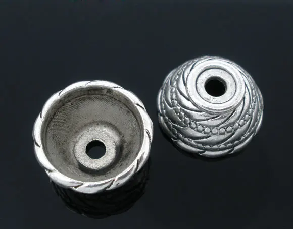 DoreenBeads Бусины Из Цинкового металлического сплава колпачки античный серебряный