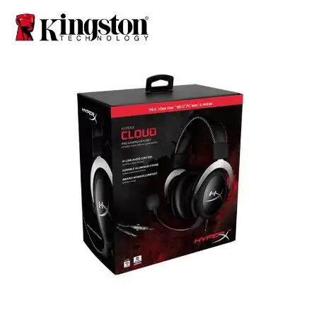 Kingston Cloud Pro Серебряные Игровые наушники с микрофоном Регулятор громкости