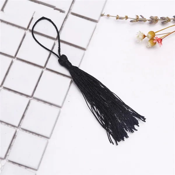Black Tassel Fringe 30 шт. полиэстер пушистые кисточки бахрома Кулон DIY Материал цветной шнур кисточки отделка дома вечерние украшения кисточки ленты аксессуары - Цвет: Black Tassel Fringe