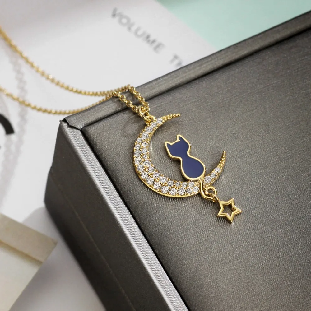 Neoglory Чехия Стразы Эмаль животное дизайн Милая Кейт Мода Луна Звезда длинные