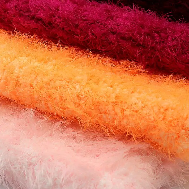 600 г (100 * 6 шт.) оптовая продажа пряжа из куриных перьев Коралловая флисовая шуба