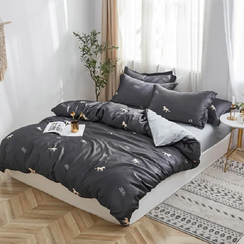 Высокая плотность скандинавский стиль пододеяльник 4 шт простыня наволочка