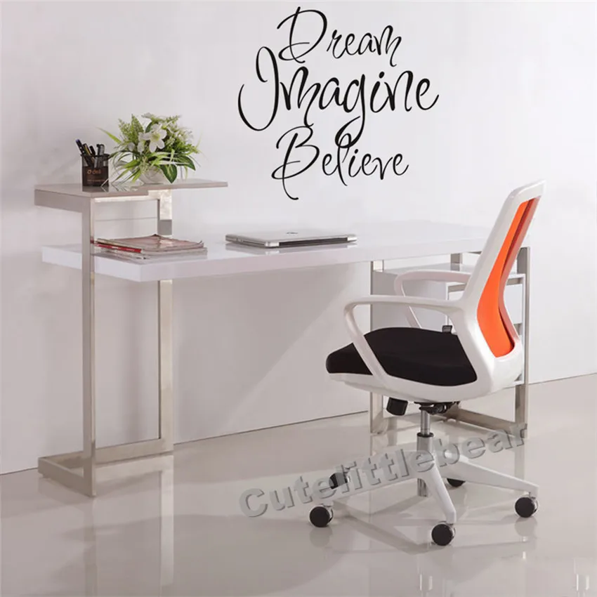Dream Imagine Believe Vinyl Wall Art Decals Stickers Quotes And Sayings Chinese Wallstickers Decoration For Living Room | Дом и сад