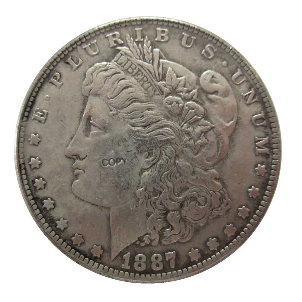 Два уход за кожей лица монеты моргановский доллар 1884/1884 1885/1885 1886/1886 1887/1887 1888 1889 два во главе с монета Двусторонняя долларов кошелек монеты - Цвет: 1887  Old Color