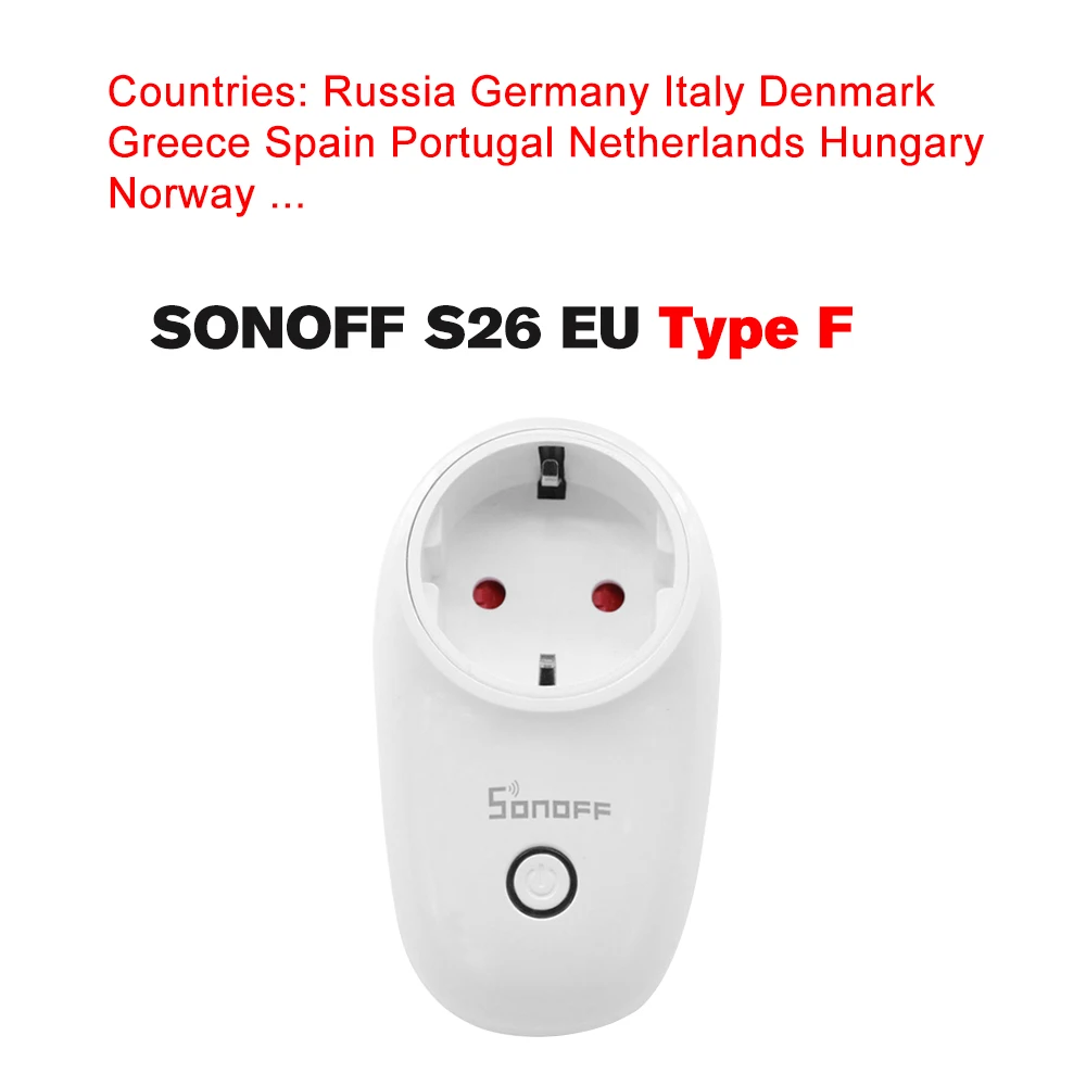 3 шт. SONOFF S26 ITEAD Wifi умная розетка беспроводной пульт дистанционного управления зарядный адаптер умный дом штекер US/UK/CN/AU/EU Тип E/F Alexa