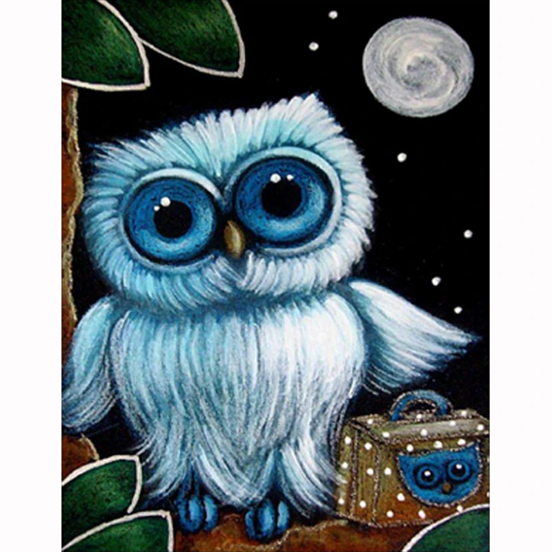 

YIKEE picture diamond embroidery owl Home Decor Full Square/Round Drill Resin DIY Mosaic Diamond Embroidery Christmas h1605