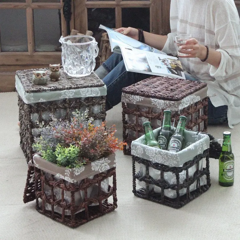 Американский кантри ретро винограда соломы хранения корзин разное коробка для