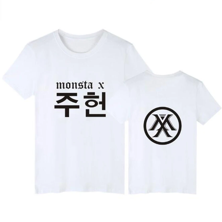 Корейская Футболка KPOP Monsta X для мужчин и женщин WONHO YOOKIHYUN I.M JOOHEON HYUNGWON хлопковая