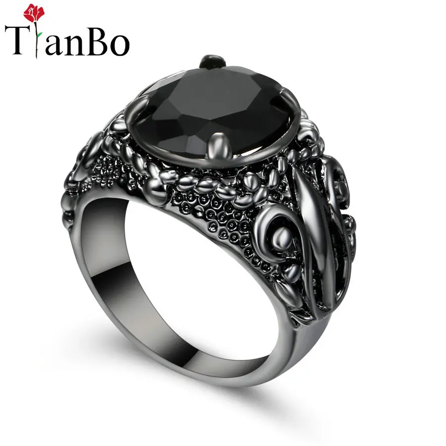 Мужское и женское кольцо TianBo большие круглые кольца с кристаллами небесно