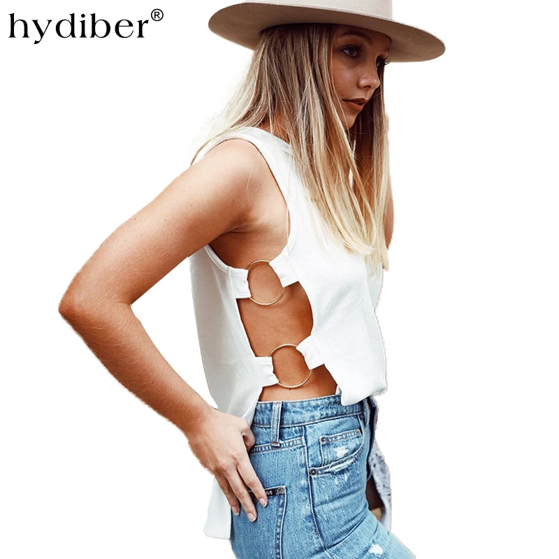 Новинка 2018 модная сексуальная офисная блузка с металлическим кольцом однотонный