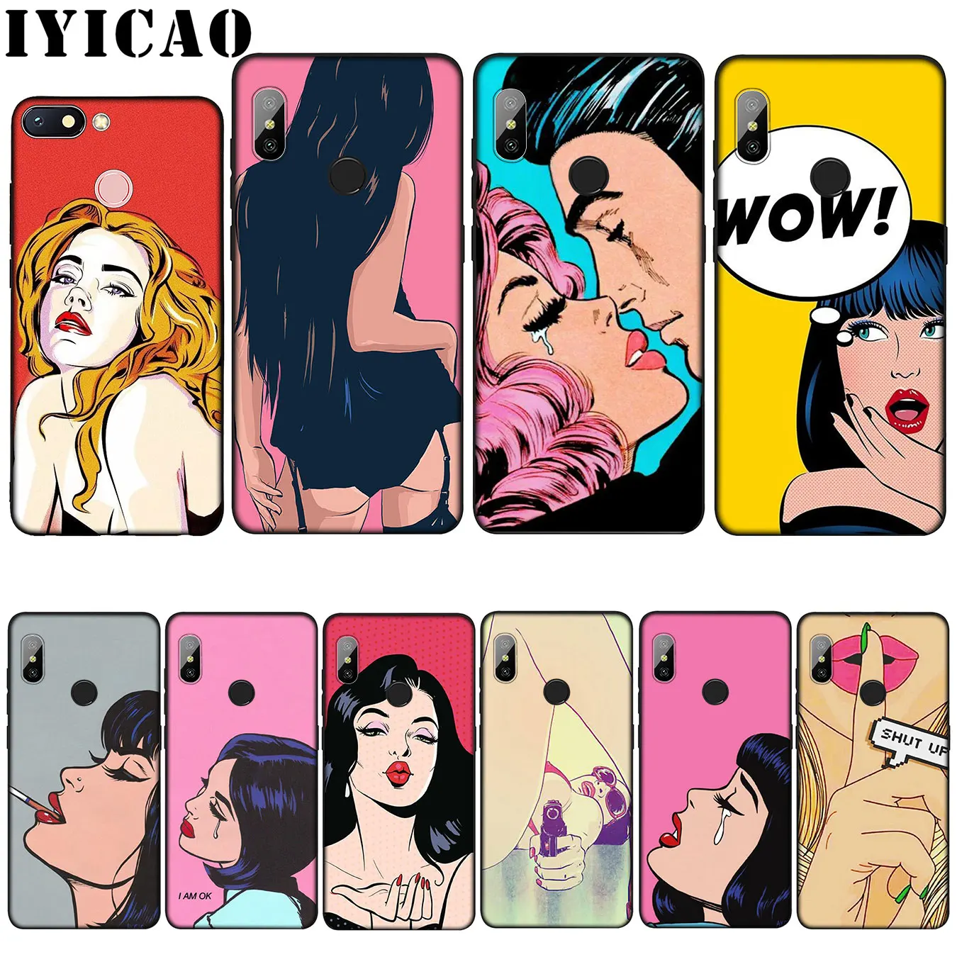 IYICAO pop art Coque Мягкий силиконовый чехол для Xiaomi Mi 9 8 A2 Lite A1 6 pocophone f1 MAX 3 mi9 mi8 mia2|Бамперы|