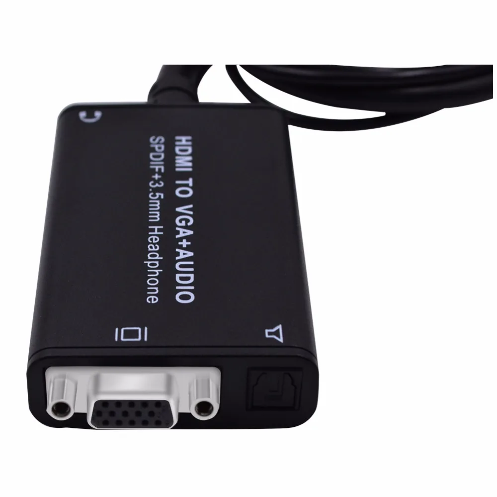 SSRIVER HDMI to VGA +3.5mm Audio+SPDIF Audio Extractor 1080P HDMI2VGA Fiber Optic Sound Separator Support USB Power Supply | Электроника