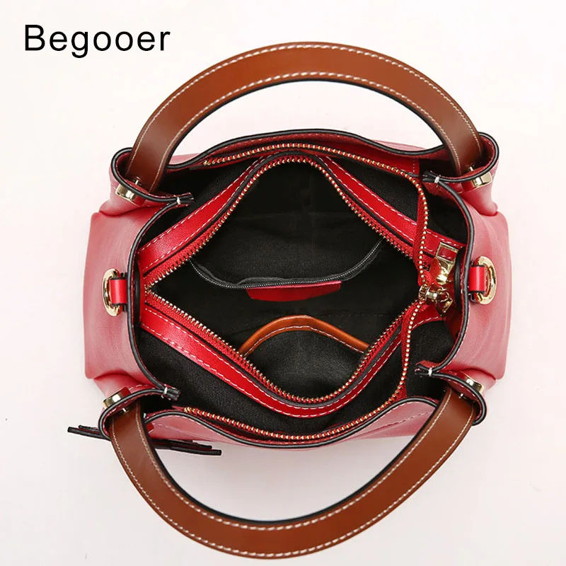 BEGOOER 2018 Новая модная женская сумка из натуральной кожи женские сумки с панелями