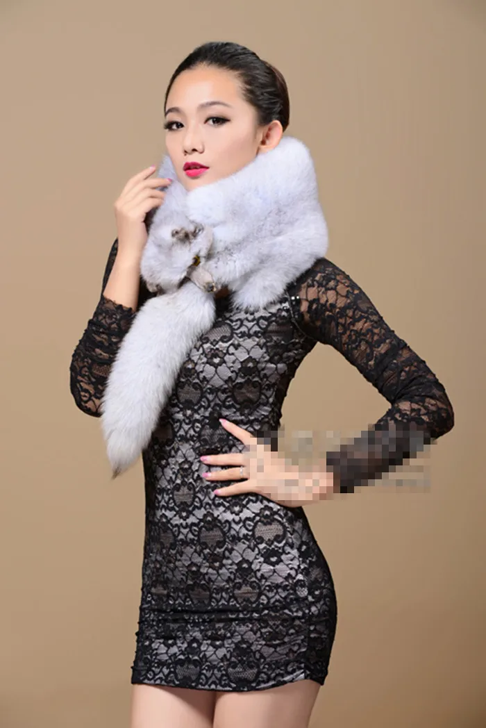 Продажа! Весь меховой воротник из лисьего меха шарфы шаль Прямая продажа с