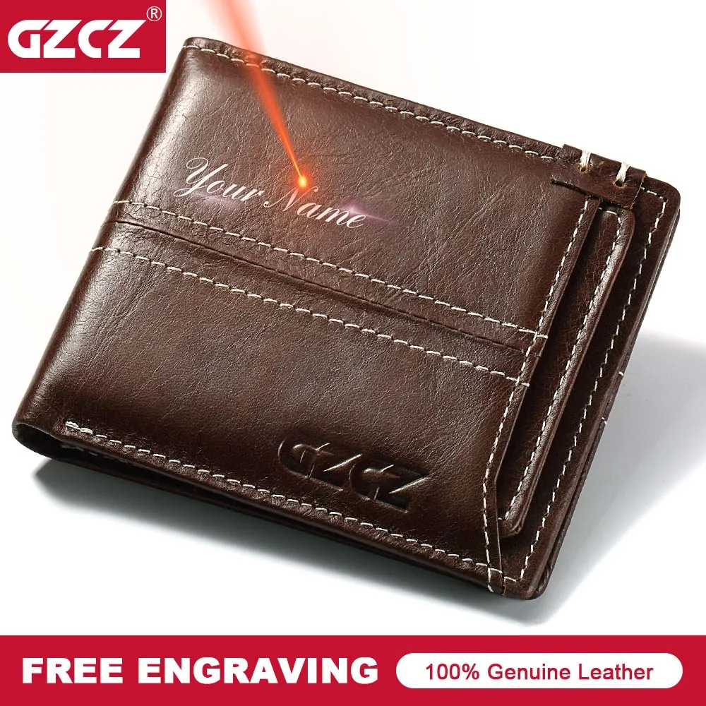 GZCZ модные мужские кошельки с отделением для монет и карт маленькие из
