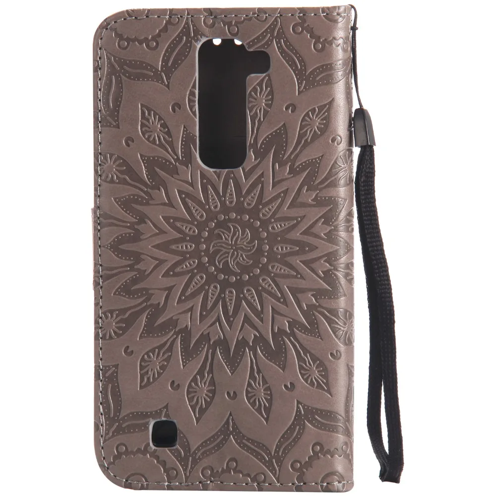 Relief Sun Leather Case For LG K7 5.0 inch Wallet Stand Cover for X210ds X210 MS330 K330 With Card Holder Cases bags capa | Мобильные