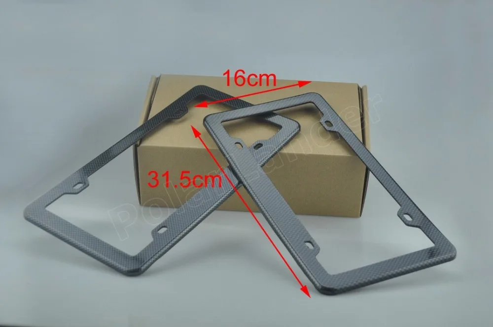 Лидер продаж 2 шт. рамка для номерного знака черное углеродное волокно с принтом