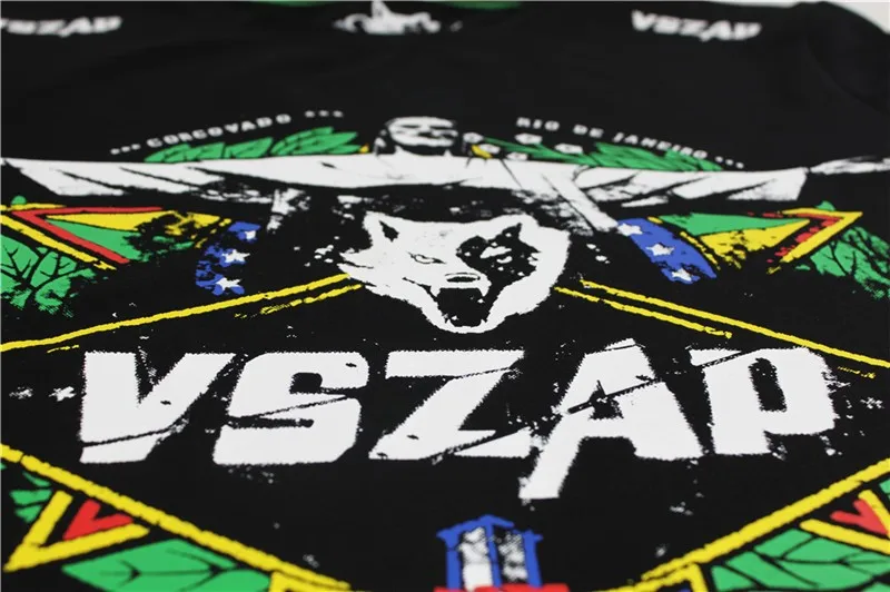 VSZAP ropa de muaythai футболка с коротким рукавом тренировки по борьбе фитнес ММА Бокс Jujitsu борьба с коротким рукавом пот