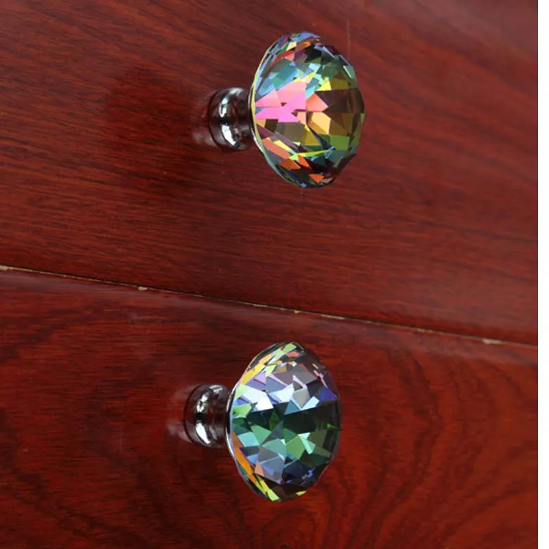 40 мм цветной стеклянный Хрустальный винный шкаф для книжного шкафа гардероба