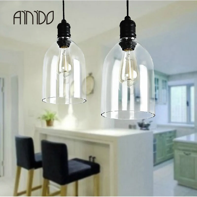 Новый Винтаж Стиль Открытый Подвесные Светильники Стекло абажур Кухня
