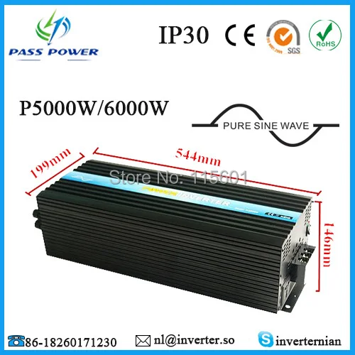 

High Quality CE RoHS SGS Approved DC 12V 24V 48V AC 110V 120V 220V 230V 240V Off Grid Pure Sine Wave Solar Inverter 5000W