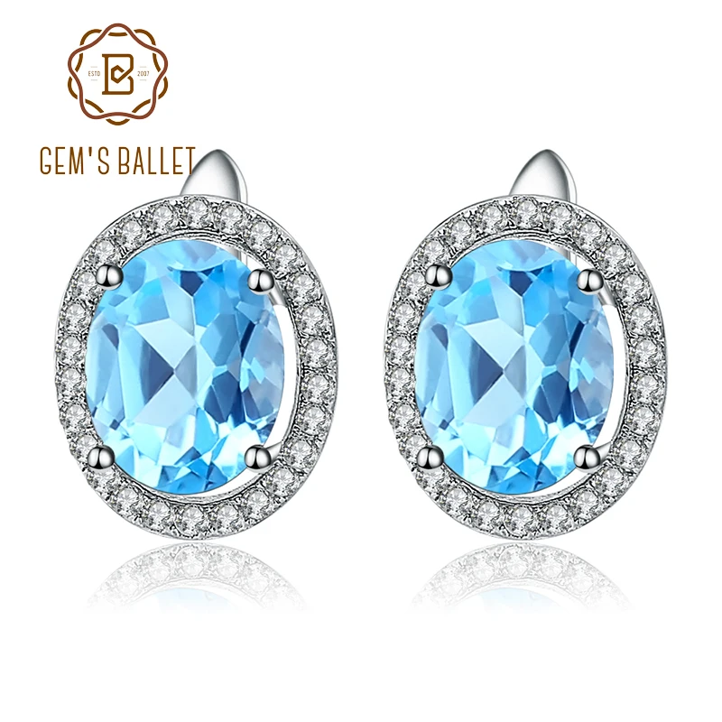 Женские серьги пусеты GEM'S BALLET Винтажные из серебра 925 пробы с натуральным