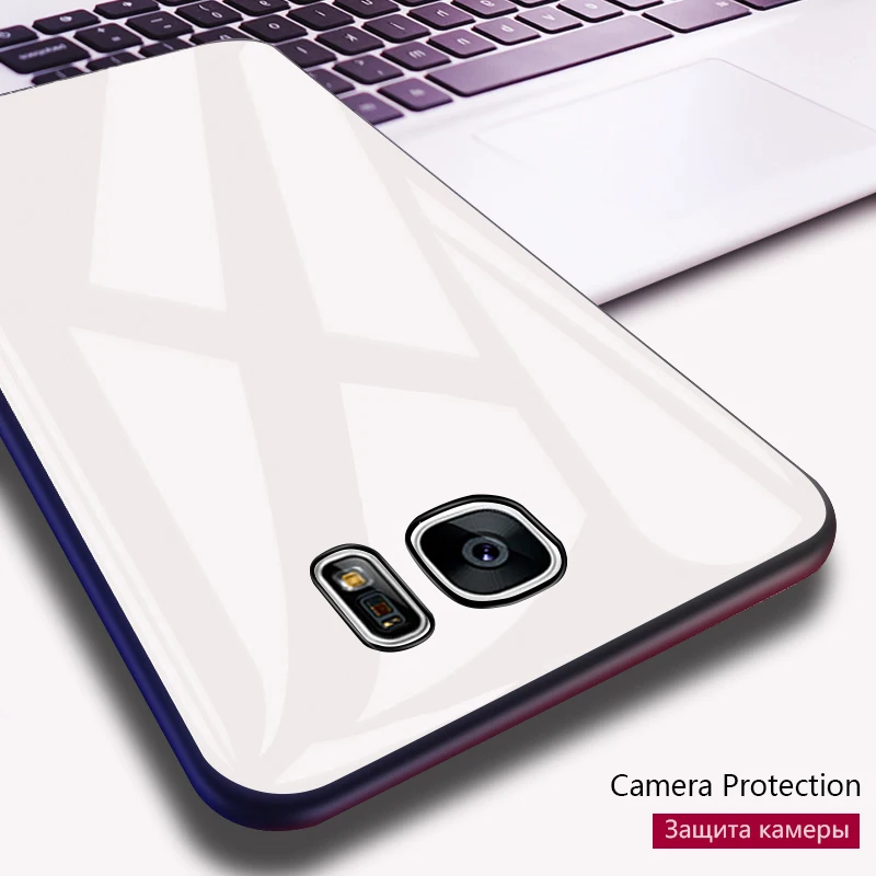 Chyi чехол для samsung galaxy s7 edge s8 9 10 plus стеклянная задняя крышка мягкий силиконовый note8 |