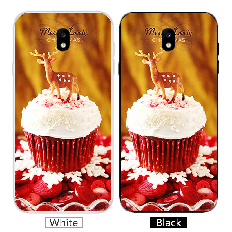 Силиконовый чехол для телефона с рождественским рисунком Samsung Galaxy J5 2017 черный