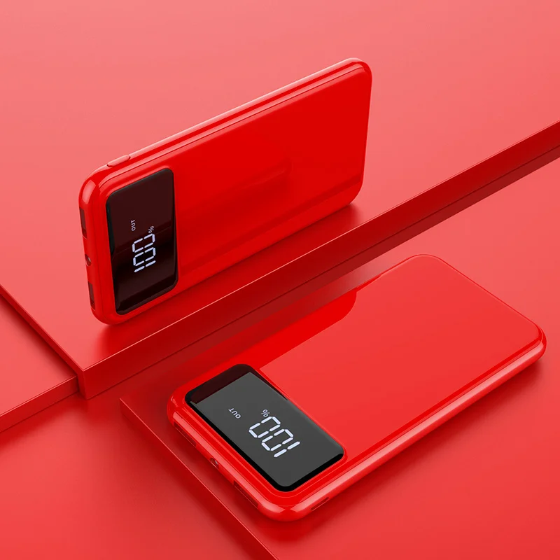 Mi ni Быстрая зарядка 15000mah Многофункциональный блок питания разъемы для iPhone XS X 8 Plus Xiaomi mi Банк Питания Лучшая зарядка - Цвет: Красный