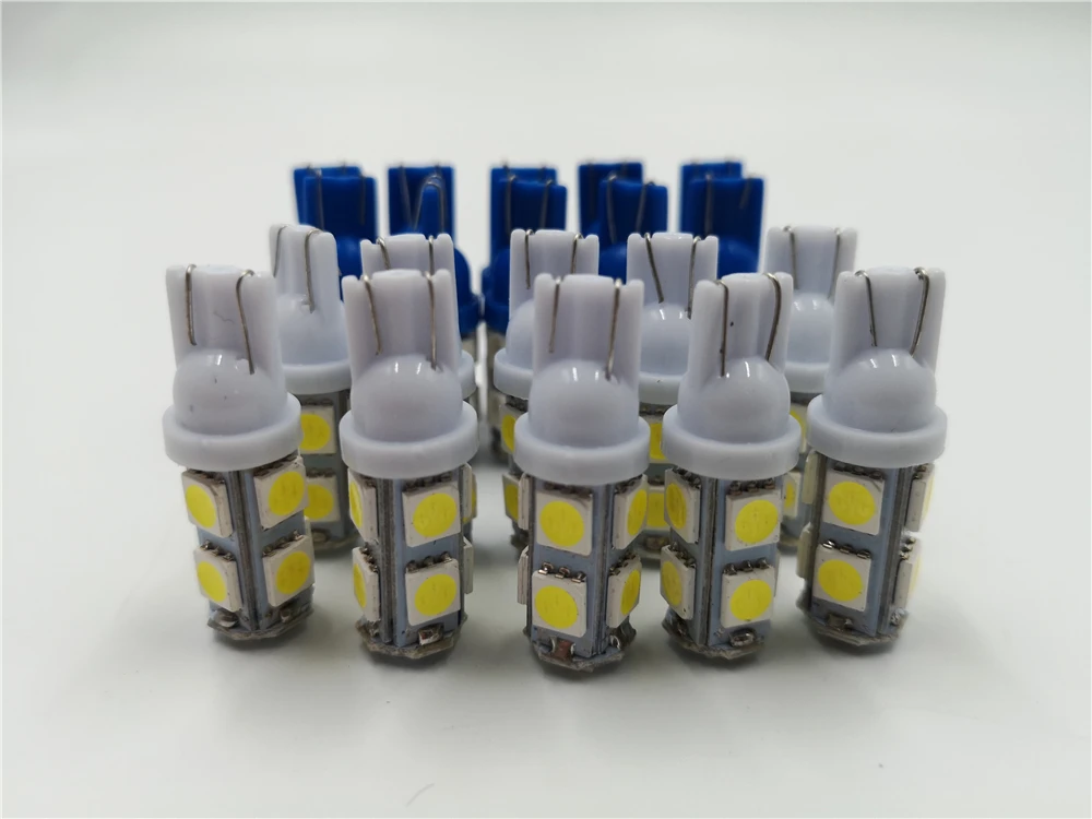 20pcs T10 5050 9SMD 9LED Car Led 194 168 192 W5W DC 12V Auto mobile Bulbs Parking Lamp Wedge Interior Side Marker Lights | Автомобили и