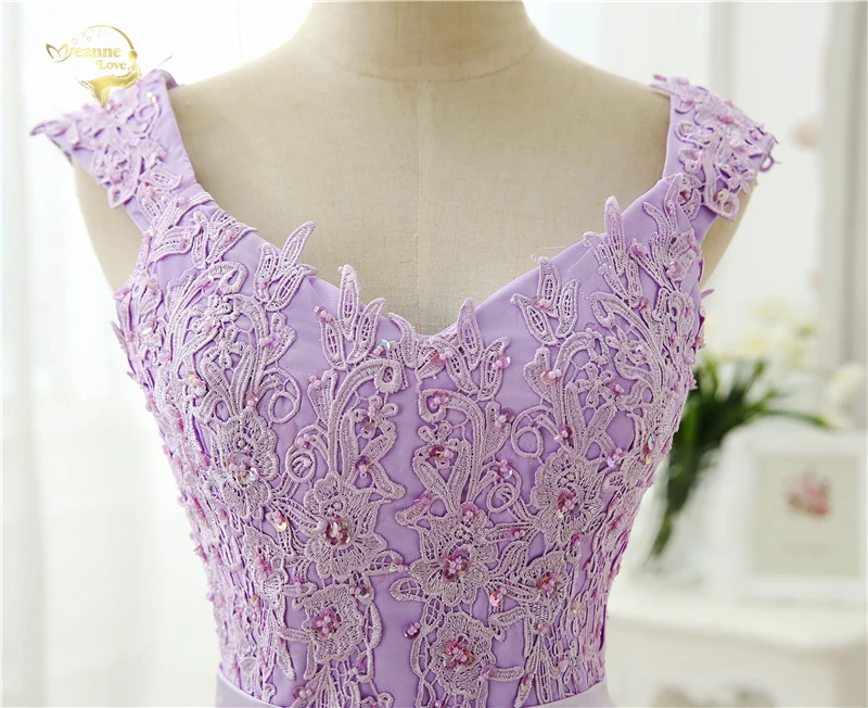 Robe De Soiree, Длинные вечерние платья с коротким рукавом, Abendkleider, кружевные вечерние платья, розовое, синее, красное, сиреневое, фиолетовое платье OL33012