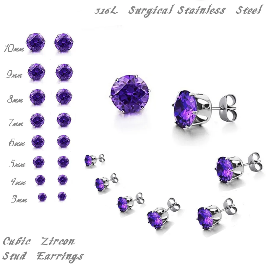 Роскошные серьги гвоздики LUXUKISSKIDS из хирургической нержавеющей стали 316L