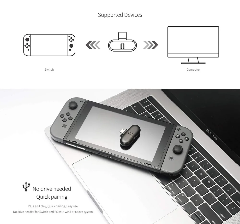 Bluetooth передатчик usb type c aptx с низкой задержкой и поддержкой музыки|Беспроводные