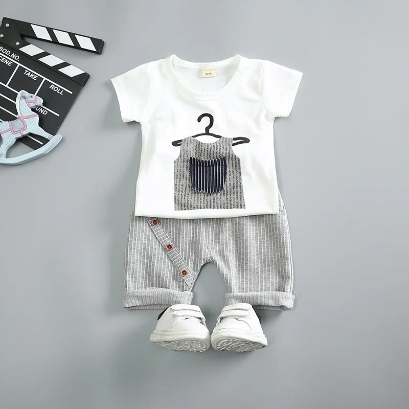 2019 Baby Boy Girl Clothing Set High Quality Short sleeve print top shorts two-piece suit New Team Summer boys T-shirt | Детская одежда