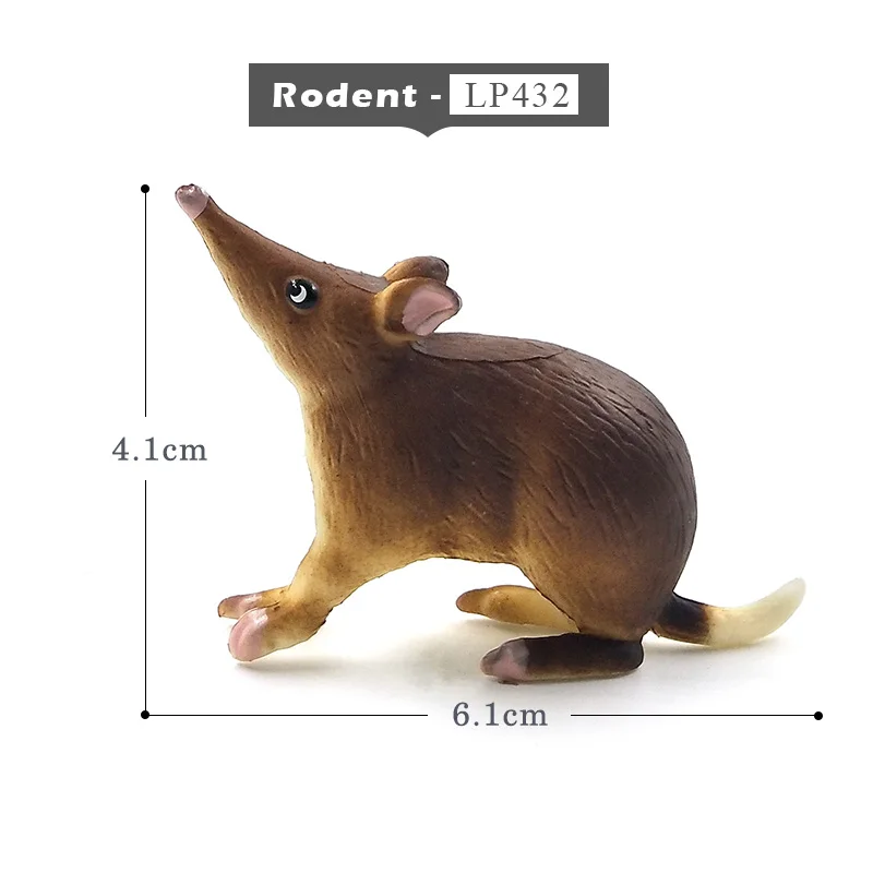 Rodent Моделирование леса пластиковые маленькие фигурки животных модель для милый кавайный котик мышь бирманский Opossum мышь украшения фигурки игрушки - Цвет: Rodent