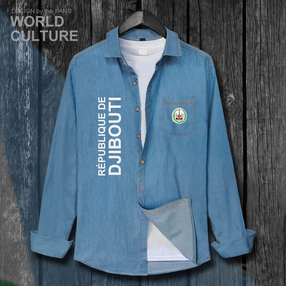 Джинсовая рубашка с отложным воротником и длинным рукавом из хлопка