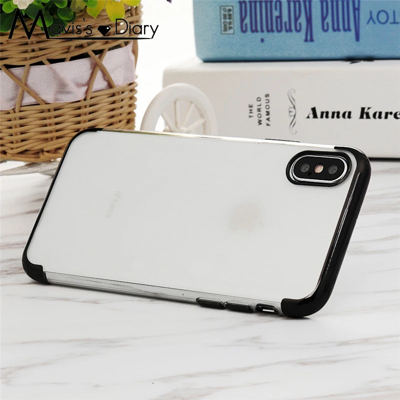 Мягкие чехлы из ТПУ для iPhone X Case сверхтонкая жесткая накладка на заднюю панель с