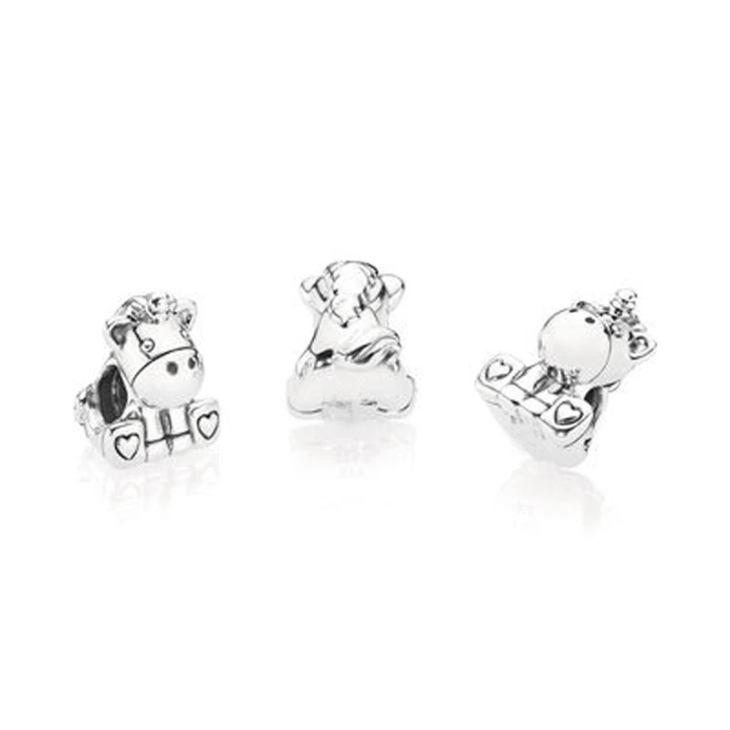 Free Shipping Fashion Original Pan Bracelet For Women Jewelry Making Cute Unicorn Beads Bruno Calf Cow Large Hole Bead Bracelets | Украшения