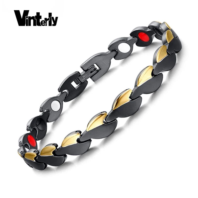 Женский браслет Vinterly золотого цвета со стальным магнитным браслетом с рисунком