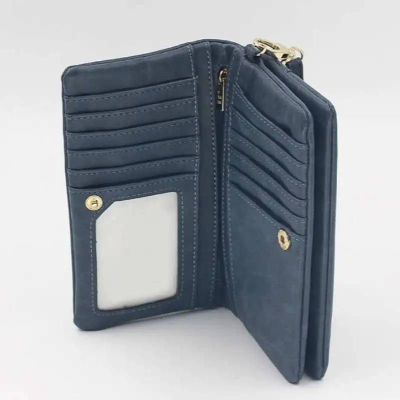 Модные женские кошельки тусклый польский кожаный кошелек двойная молния дневной