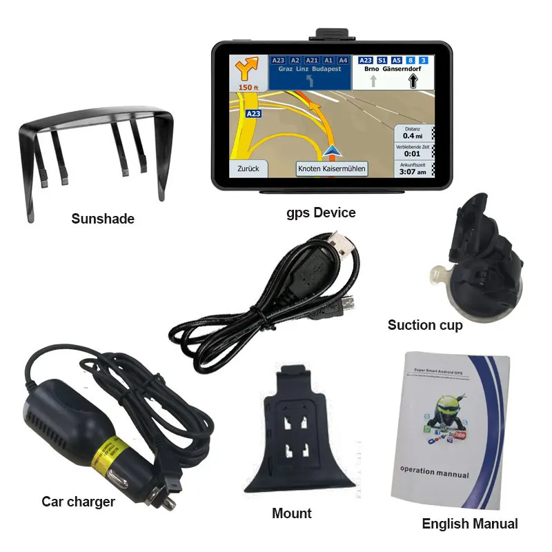 Планшетный ПК XGODY 2 в 1, 7-дюймовый автомобильный GPS-навигатор, Android, 16 ГБ, Wi-Fi, автомобильный навигатор, 2020, Карта Европы, 2019, Россия, Navitel, Склад ЕС (art.: 7afb592a9) - 7afb592a9