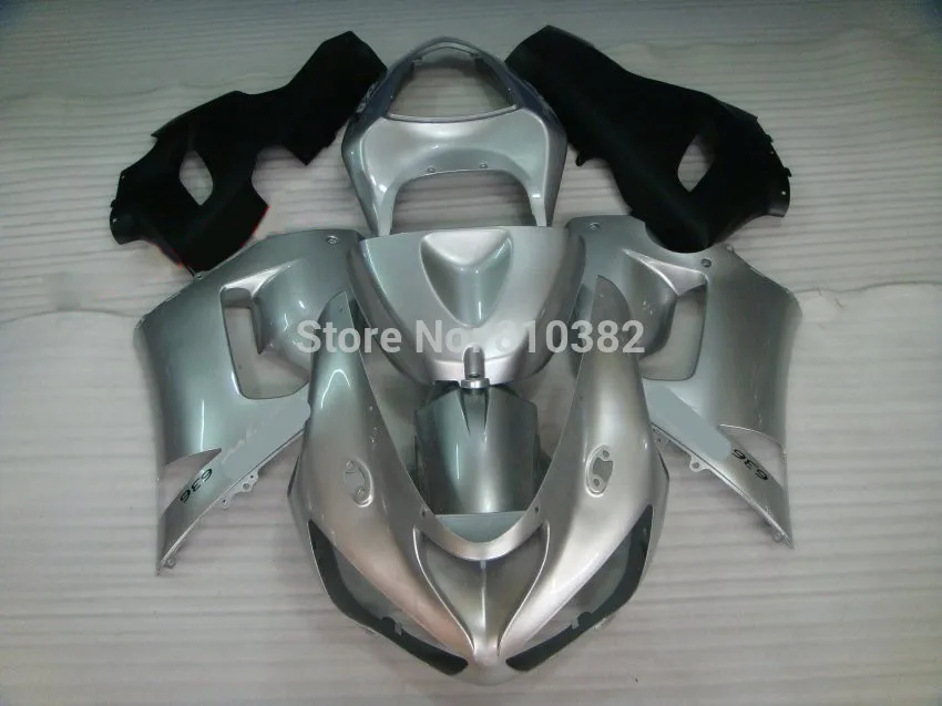 Комплект обтекателей для мотоцикла KAWASAKI Ninja ZX6R 05 06 636 2005 2006 Прохладный серебристый