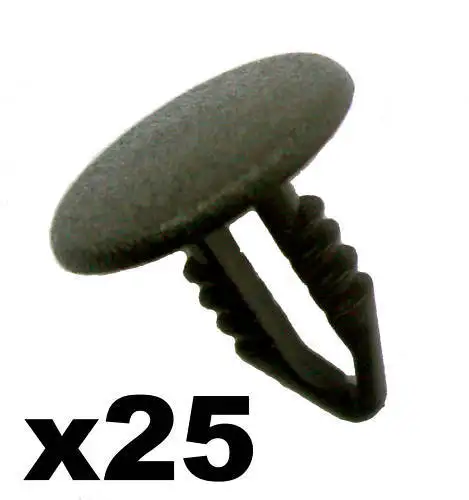

25x For Push Fit Trim Panel Clips- 3-5mm Hole- 14mm Head