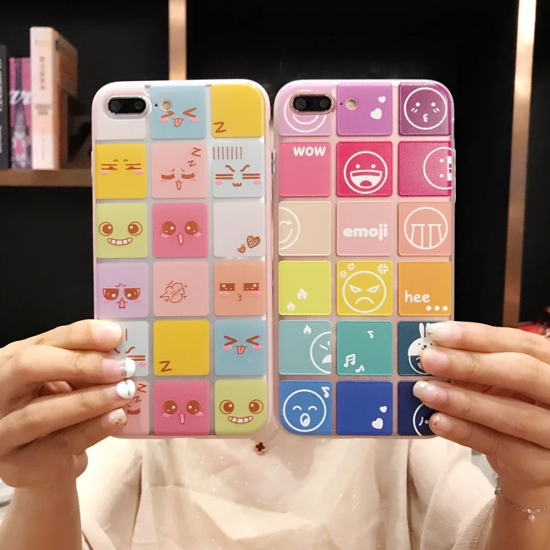 Многоцветный выражение сумка чехол для iPhone 6 6S 7 8 плюс Чехол 3D мультфильм улыбка